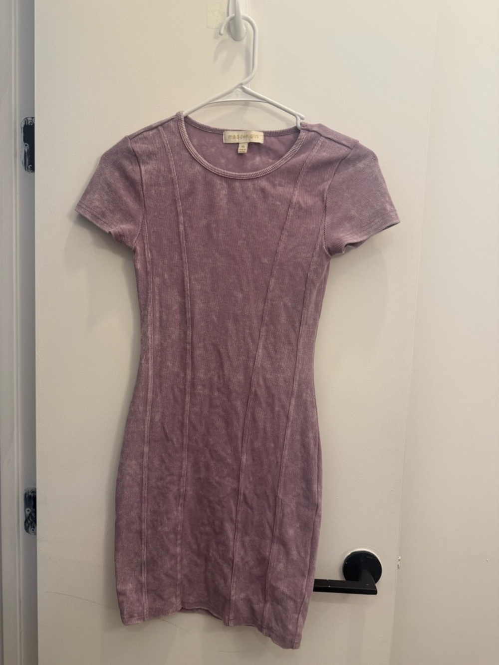 Madden Girl Mauve Short Sleeve Bodycon Mini Dress
